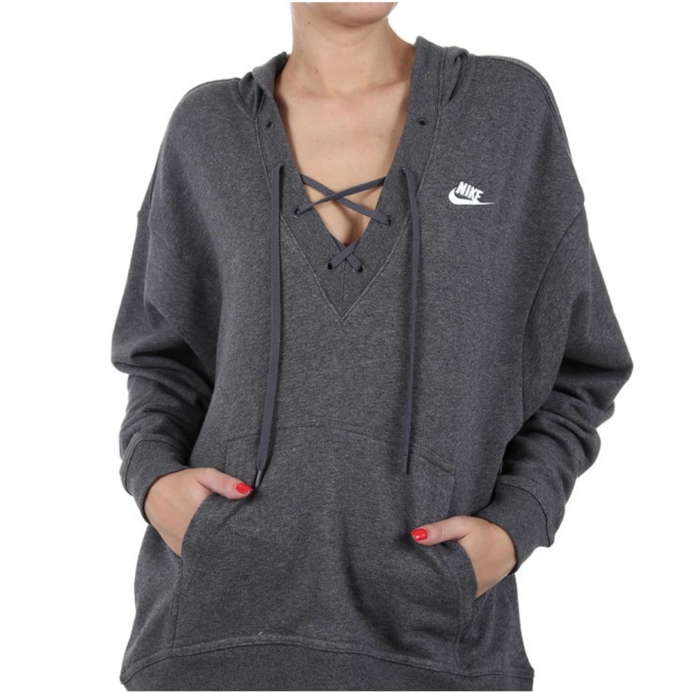 Nike Charcoal NSW Rally Lace-Up Hoodie NWT small